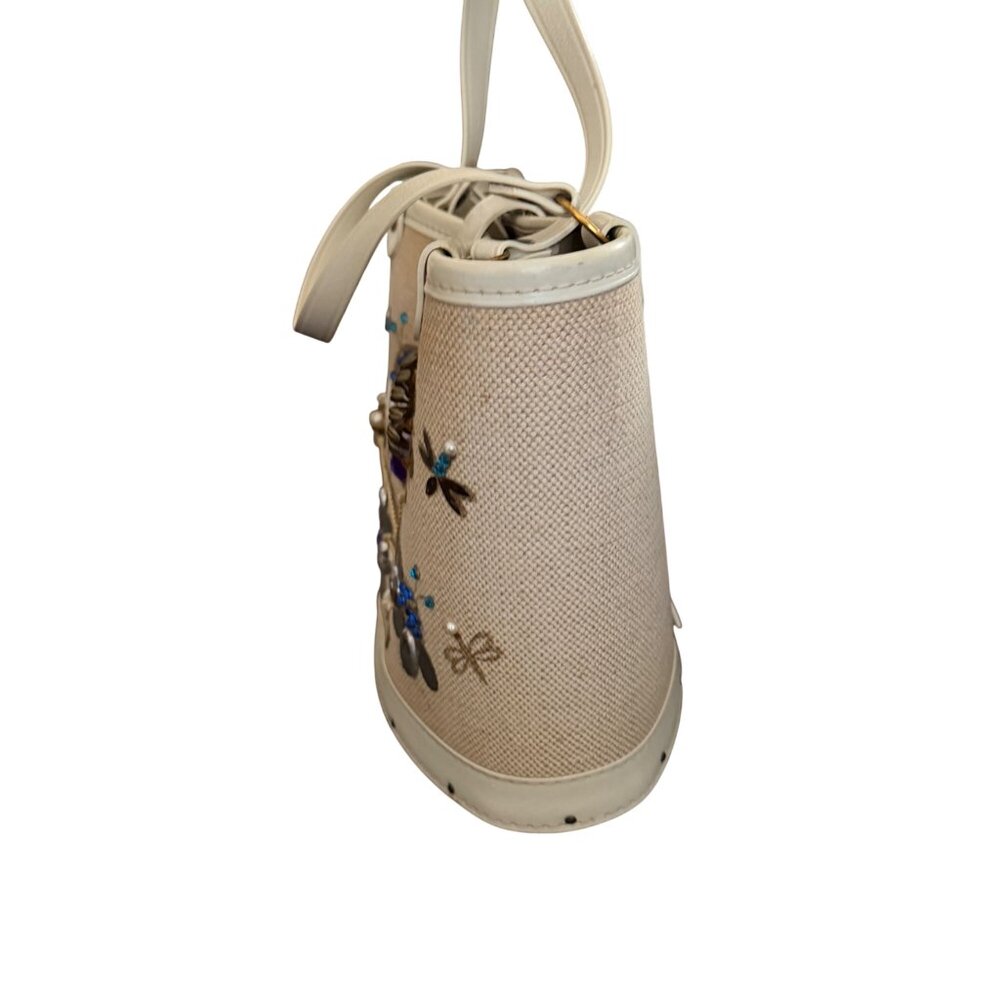 Vintage Floral Handbag With Top Lock Closure - Picture 2 of 8